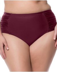 Jessica Simpson - Plus Size Shirred High Waisted Bikini Bottom - Lyst
