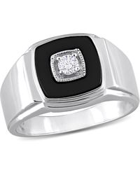 Mimi & Max - 2 1/3Ct Tgw Square Onyx And 1/6Ct Tw Diamond Ring - Lyst