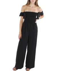 Riley & Rae - Rouched Wide Leg Jumpsuit - Lyst