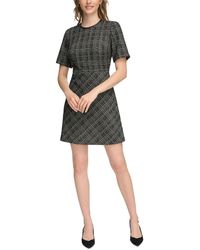 Calvin Klein - Plaid Tweed Mini Dress - Lyst