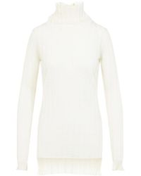 Carven - Turtle Neck Underpinning Ecru Wool Pullover - Lyst