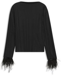 BOSS - Slim-Fit Mock-Neck Top With Feather Details - Lyst