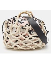 Chanel - Color Printed Fabric And Rope Shopper Tote - Lyst