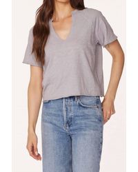 Bobi - Split Neck Short Sleeve Boxy Raglan Tee - Lyst