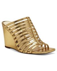 Jessica Simpson - Arriya Faux Leather Slip On Wedge Sandals - Lyst
