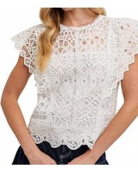 Bluivy - Lace Knitted Sleeveless Crochet Top - Lyst