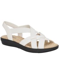Easy Street - Janice Faux Leather Slingback Wedge Sandals - Lyst