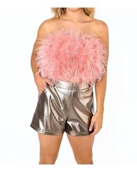 BuddyLove - Fancy Strapless Feather Crop Top - Lyst