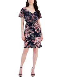 Connected Apparel - Flutter Sleeve Knee-length Cocktail And Party Dress - Lyst