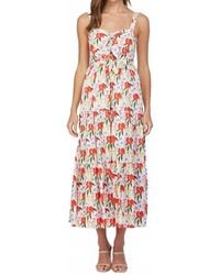 Fate - Cut Out Tie Front Floral Maxi Dress - Lyst