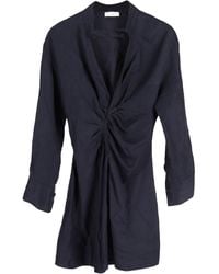 Sandro - Gathered Front Detail Mini Long Sleeve Dress - Lyst