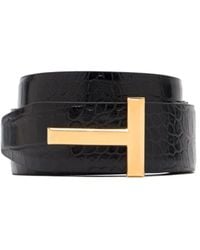Tom Ford - T-Bar Animal-Effect Leather Belt - Lyst