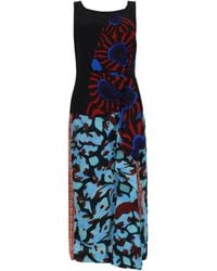 Dries Van Noten - Patchwork Midi Dress With Contrasting Patterns And Fitted Silhouette - Lyst