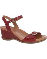 Dansko - Arielle Leather Wedge Sandals - Lyst