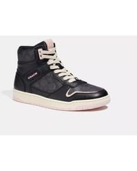 COACH - High Top Sneaker - Black, Size 6.5 | Fabric Lining - Lyst
