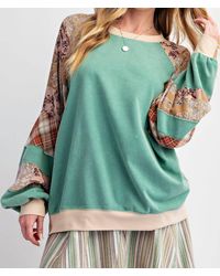 Easel - Print Mix Mineral Washed Top - Lyst