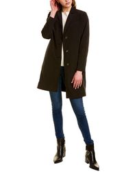 Cinzia Rocca Icons Single-Breasted Ruffle Collar Womens Coat Black NWT MSRP $950 