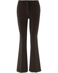 Ql2 - Flared Dark Stretch Cotton Velvet Pants - Lyst