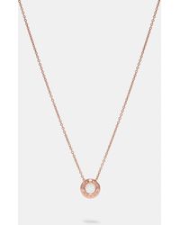 Coach Outlet Interlocking Open Circle Pendant Necklace in Gold 