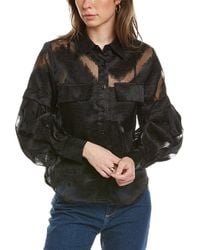 Gracia - Embroidered Sheer Blouse - Lyst