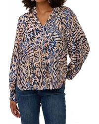 EsQualo - Print Flow Blouse - Lyst