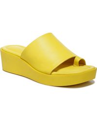 Franco Sarto - Cessa Leather Slip On Wedge Sandals - Lyst