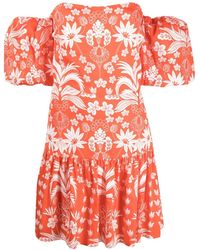Borgo De Nor - Off-Shoulder Mini Dress With Puff Sleeves - Lyst