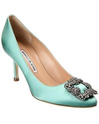 Manolo Blahnik - Embellished Satin Hangisi Pumps - Lyst
