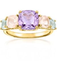 Ross-Simons - Amethyst Ring With Rose Quartz And Sky Topaz - Lyst