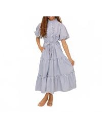 ..,merci - Striped Ruffled Button Down Midi Dress - Lyst