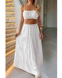 TRUEDAMES - Two Pieces Sleeveless Tank Top And Maxi Skirt Set - Lyst