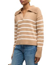 Veronica Beard - Jovie Striped Polo Pullover Sweater - Lyst