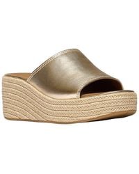 Fitflop - Platfforms Espadrille Leather Wedge Slides - Lyst