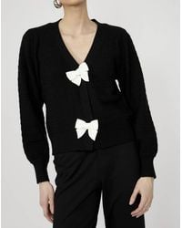 FRANK LYMAN - Knit Cardigan With Decorative Bows - Lyst