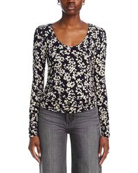 Bella Dahl - Scoop Neck Shirred Long Sleeve Top - Lyst