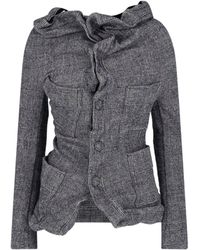 Junya Watanabe - Tailored Plaid Jacket With Draped Neckline - Lyst