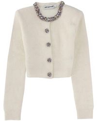 Self-Portrait - Cardigan With "Diamanté" Detail - Lyst