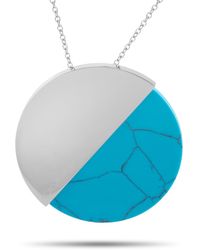Calvin Klein Spicy Stainless Steel Turquoise Pendant Necklace - Blue