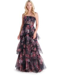 BCBGMAXAZRIA - Oly Ruffled Corset Evening Dress - Lyst