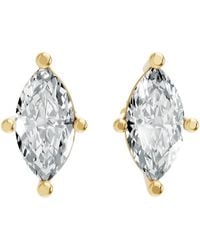 AAMIAA - Marquise Shape 4 Prong Push Back Studs - Lyst