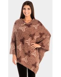 TRUEDAMES - Patterned V-Neck Poncho - Lyst