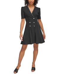 DKNY - Piping Polyester Fit & Flare Dress - Lyst
