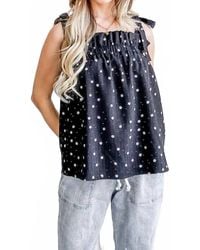 And The Why - Daisy Polka Dot Print Ruffle Tank Top - Lyst