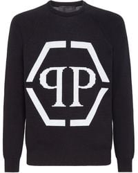 Philipp Plein - Intarsia-Logo Crewneck Jumper - Lyst