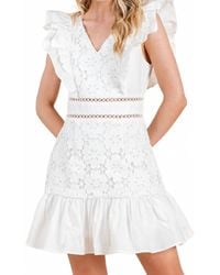 TCEC - Floral Lace Ruffle Mini Dress - Lyst