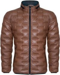 Infinity Leather - Puffer Quilted Bomber Jacket - Lyst