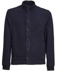 Fay - Piquet Cotton Collared Cardigan - Lyst