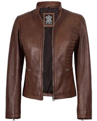 Decrum - Rachel Biker Style Leather Jacket - Lyst
