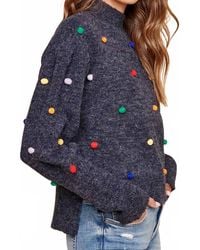 Sugarlips - Pom Pom Mock Neck Sweater - Lyst