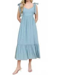 Blu Pepper - Scallop Eyelet Trim Midi Dress - Lyst